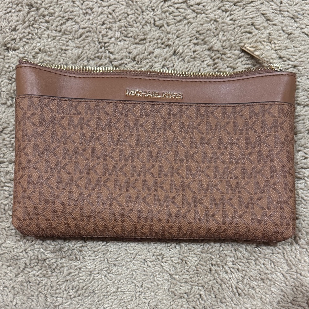 Michael Kors Brown Monogram Toiletry Bag